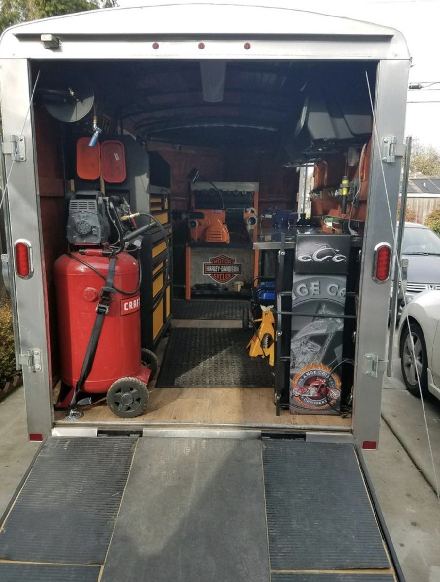 Inside the Anaheim mobile mechanic tool trailer